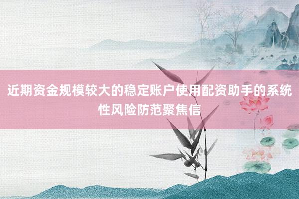 近期资金规模较大的稳定账户使用配资助手的系统性风险防范聚焦信