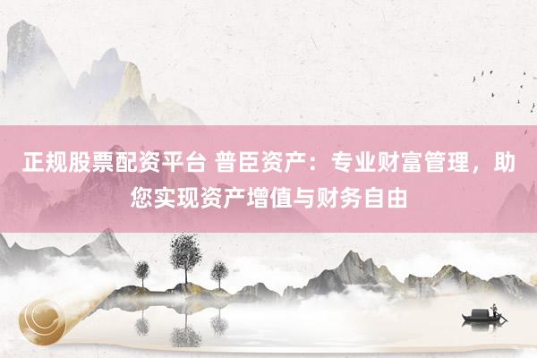 正规股票配资平台 普臣资产：专业财富管理，助您实现资产增值与财务自由