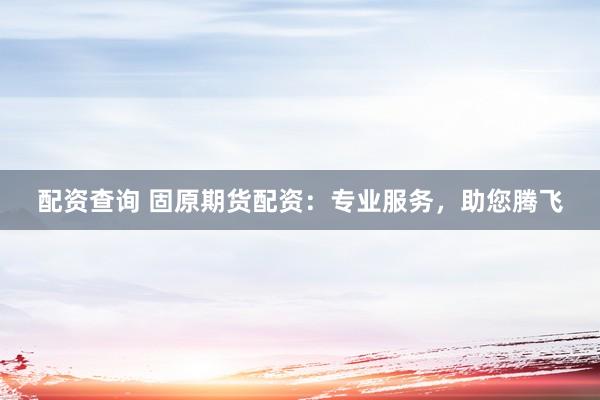 配资查询 固原期货配资：专业服务，助您腾飞