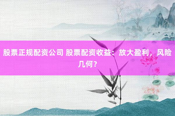 股票正规配资公司 股票配资收益：放大盈利，风险几何？