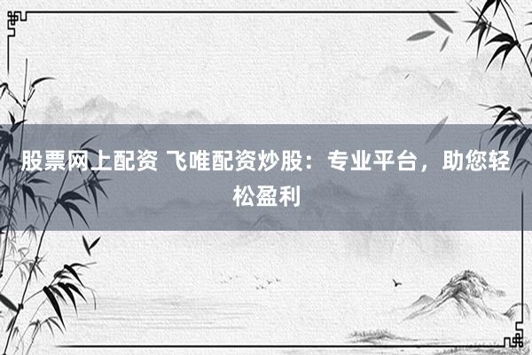 股票网上配资 飞唯配资炒股：专业平台，助您轻松盈利